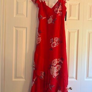 Floral Red Dress